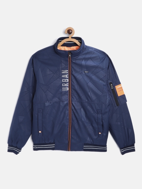 

Monte Carlo Boys Navy Blue Geometric Print Bomber Jacket