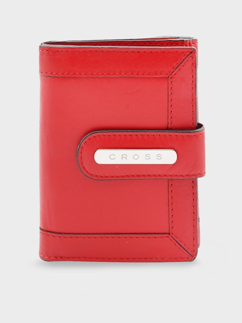 

Cross Women Red & Black Solid Leather Two Fold Wallet