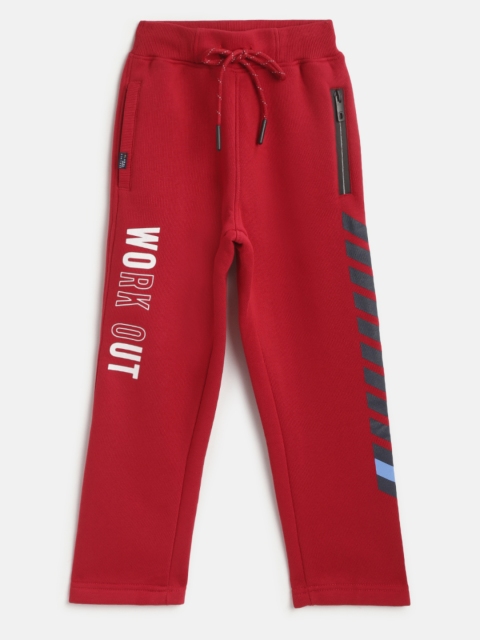 

Monte Carlo Boys Red & White Solid Track Pants