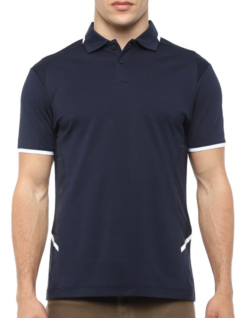 

HACKETT LONDON Men Navy Blue Polo Collar Cotton T-shirt