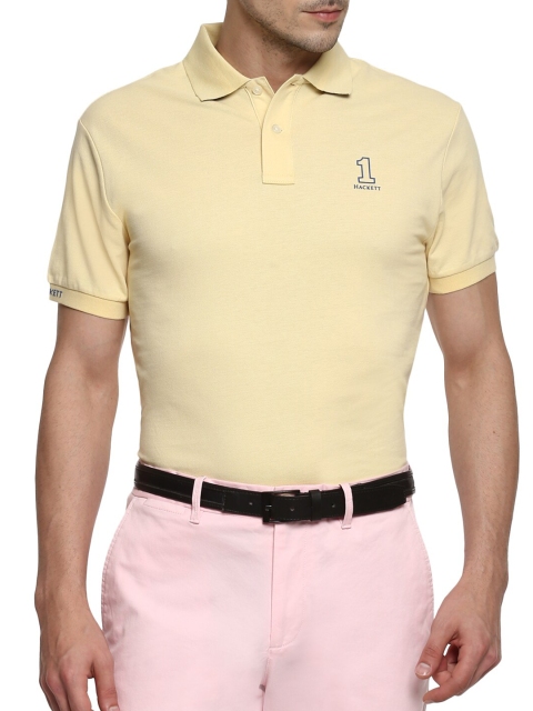 

HACKETT LONDON Men Yellow Polo Collar T-shirt