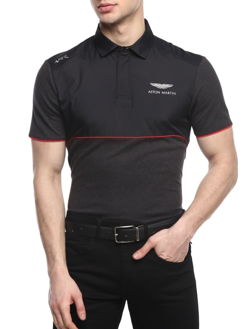 

HACKETT LONDON Men Grey Polo Collar T-shirt