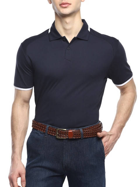 

HACKETT LONDON Men Navy Blue Polo Collar T-shirt