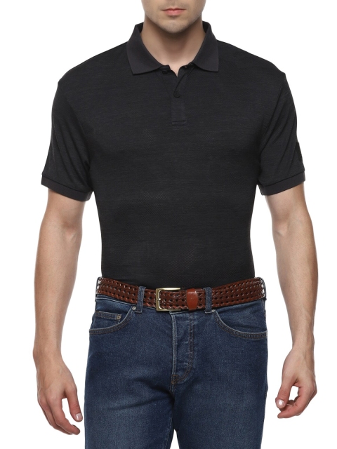 

HACKETT LONDON Men Black Polo Collar T-shirt