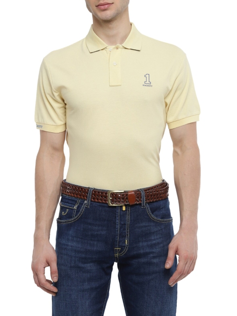 

HACKETT LONDON Men Yellow Embroidered Polo Collar T-shirt
