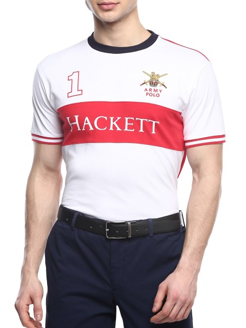 

HACKETT LONDON Men White & Red Printed T-shirt