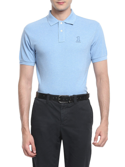 

HACKETT LONDON Men Blue Polo Collar T-shirt