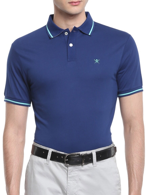 

HACKETT LONDON Men Blue Polo Collar Cotton T-shirt