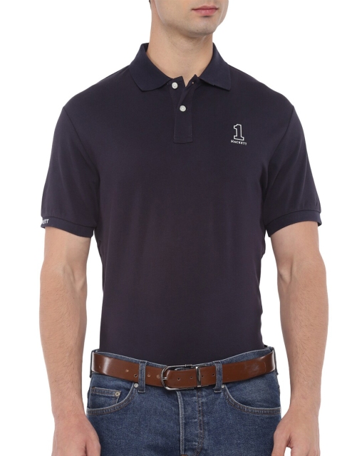 

HACKETT LONDON Men Navy Blue Polo Collar T-shirt