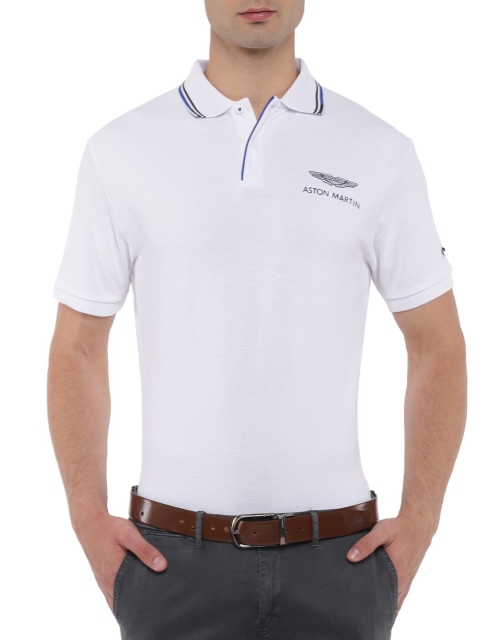 

HACKETT LONDON Men White Polo Collar T-shirt