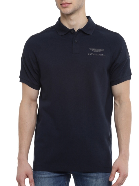 

HACKETT LONDON Men Navy Blue Polo Collar T-shirt