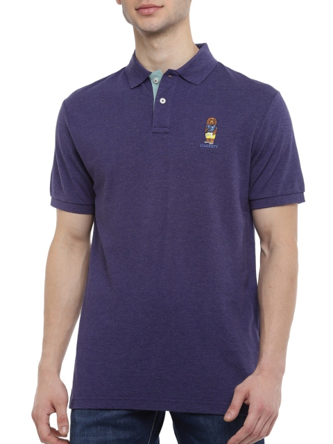

HACKETT LONDON Men Navy Blue Polo Collar T-shirt