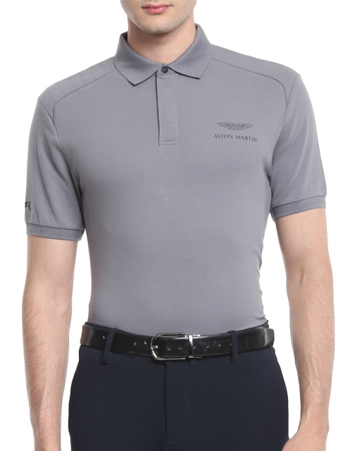 

HACKETT LONDON Men Grey Polo Collar T-shirt