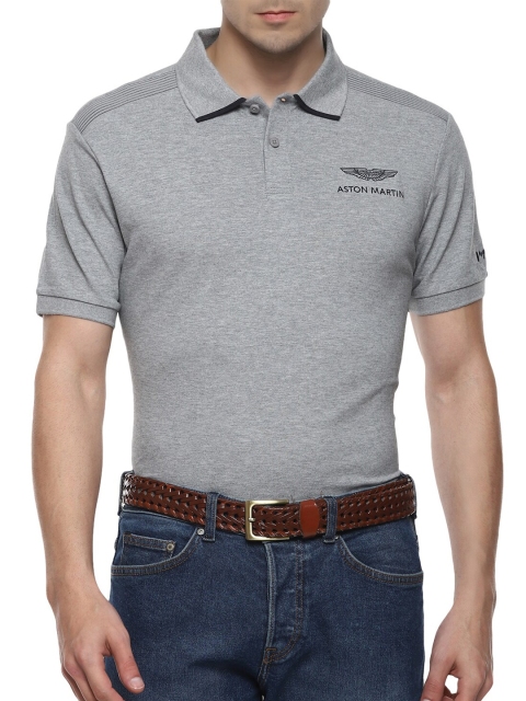

HACKETT LONDON Men Grey Polo Collar T-shirt