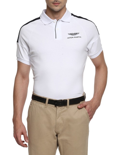 

HACKETT LONDON Men White Polo Collar T-shirt