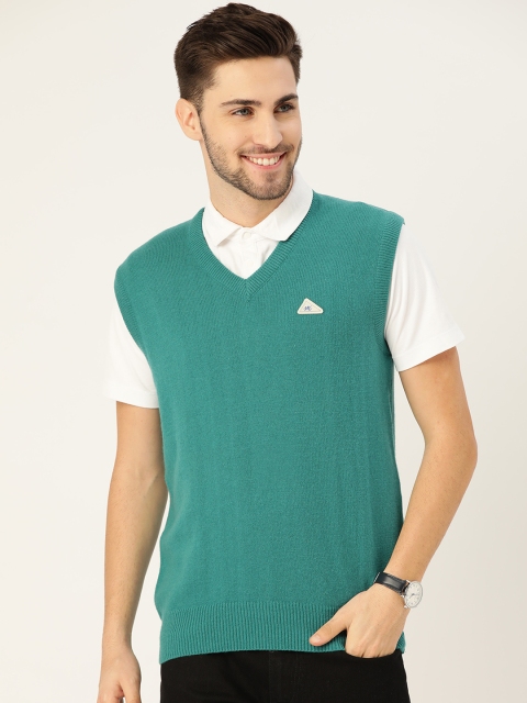 

Monte Carlo Men Green Solid Sweater Vest