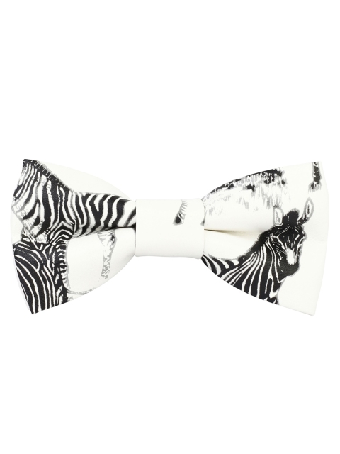 

PELUCHE Men White & Black Printed Bow Tie