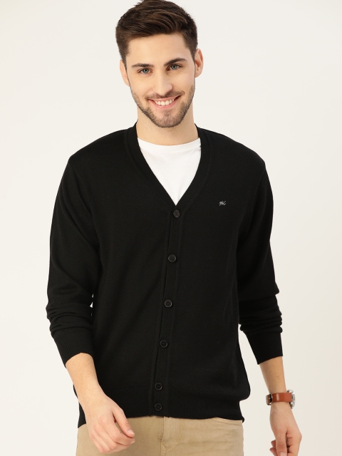 

Monte Carlo Men Black Solid Wool Shrink Resist Cardigan