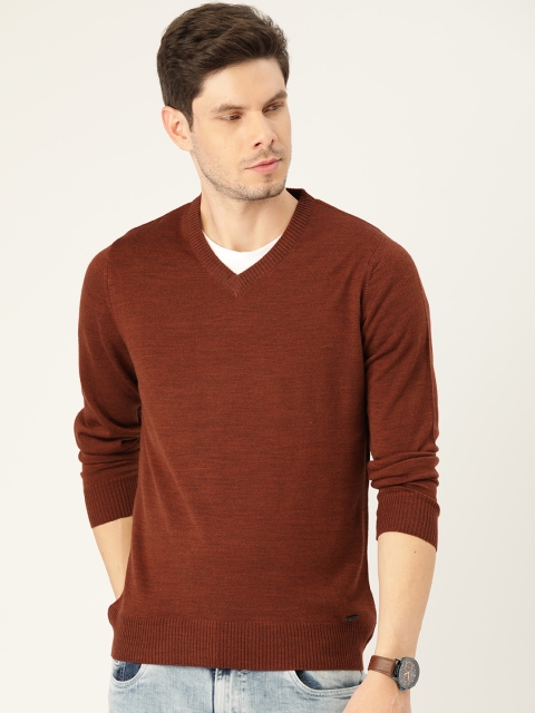 

Monte Carlo Men Brown Solid V-Neck Pullover