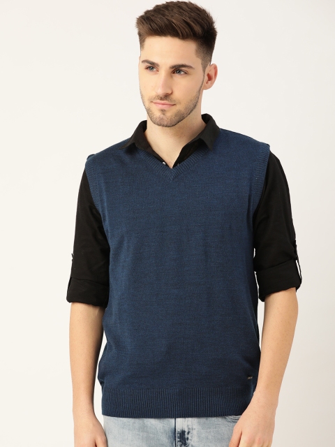 

Monte Carlo Men Navy Blue Solid Sweater Vest