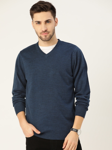 

Monte Carlo Men Navy Blue Solid Pullover Sweater