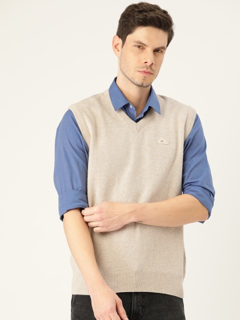 

Monte Carlo Men Beige Solid Sweater Vest