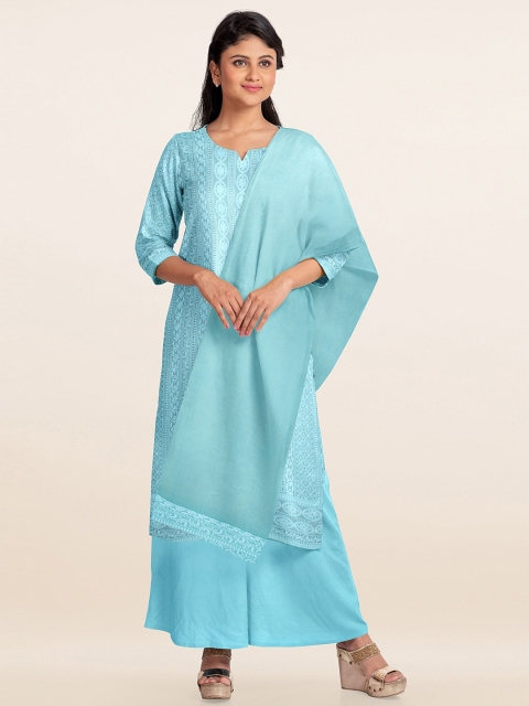 

Pothys Blue Unstitched Dress Material