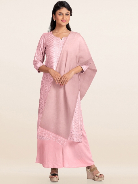 

Pothys Pink Embroidered Unstitched Dress Material