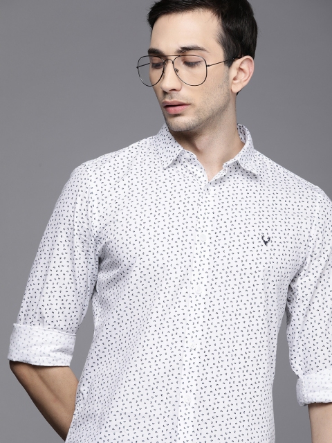 

Allen Solly Sport Men White & Blue Ultra Slim Fit Opaque Printed Casual Shirt