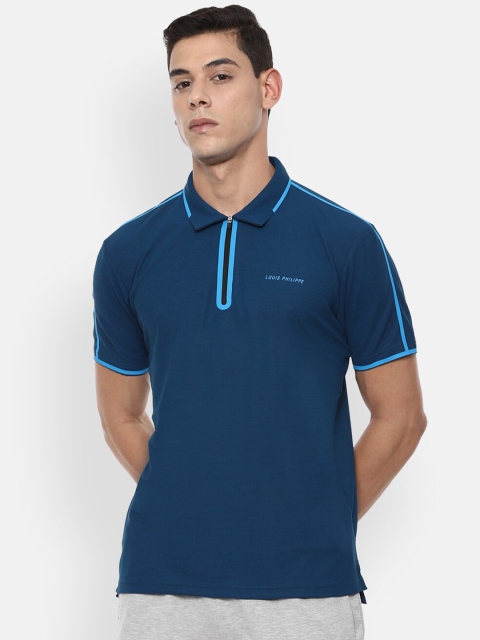 

Louis Philippe Men Blue Polo Collar Regular Fit T-shirt