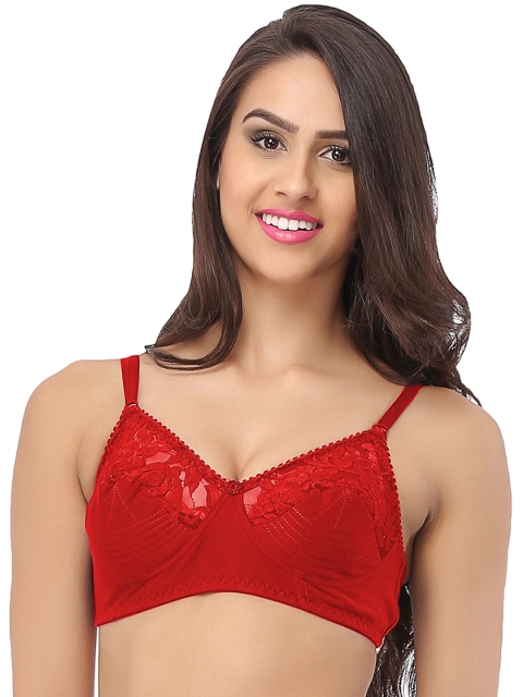 

Clovia Red Full-Coverage Bra BR0630P0440B