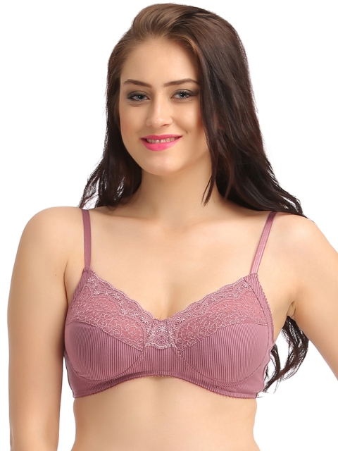 

Clovia Pink Striped Full-Coverage Bra BR0647P14