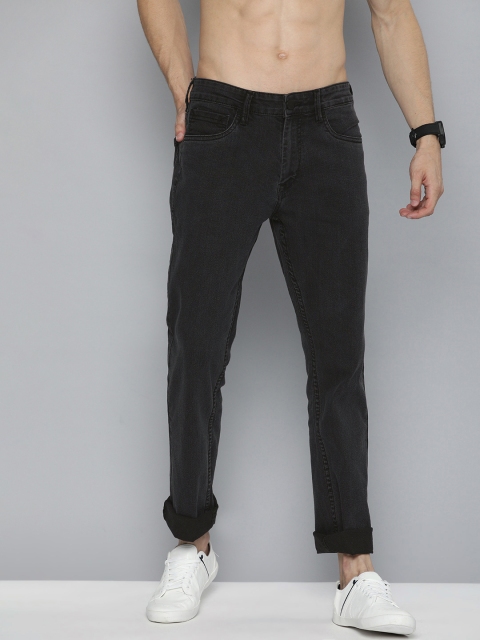 

HERE&NOW Men Black Slim Fit Solid Mid Rise Stretchable Jeans