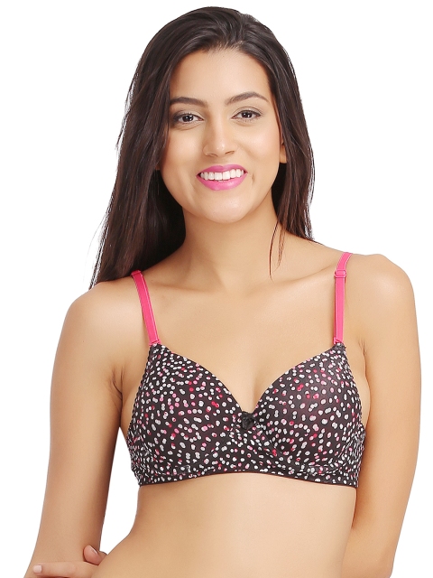 

Clovia Black Printed Push-Up Bra BR0689P1340B