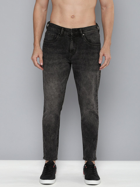 

HERE&NOW Men Charcoal Grey Slim Tapered Fit Light Fade Mid-Rise Stretchable Jeans