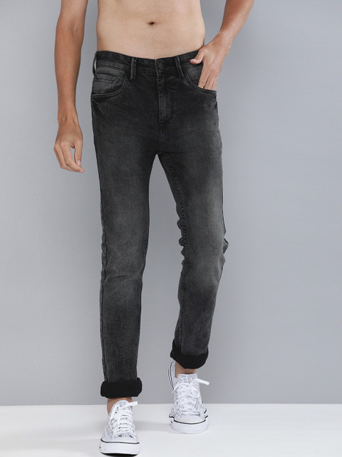 

HERE&NOW Men Black Skinny Fit Light Fade Stretchable Jeans