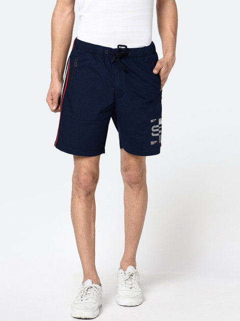 

Octave Men Navy Blue Mid-Rise Sports Shorts