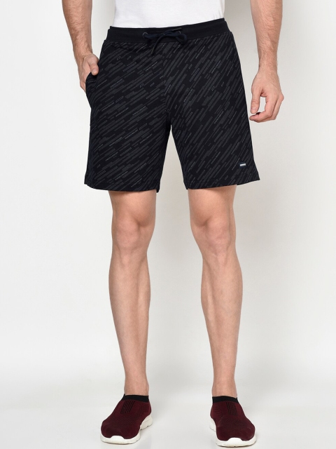 

Octave Men Navy Blue Printed Mid-Rise Regular Shorts