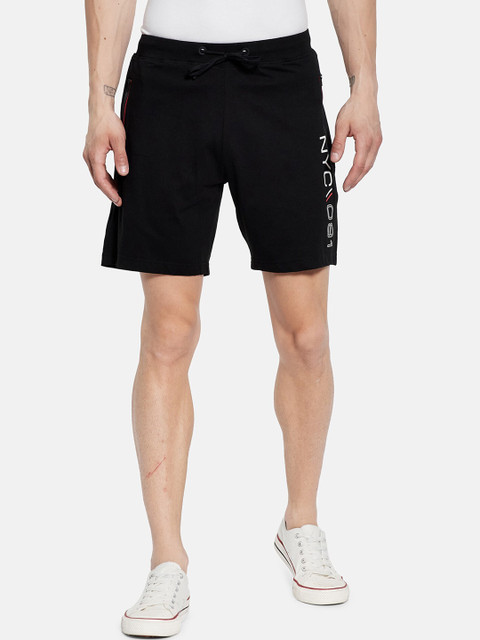 

Octave Men Black Mid-Rise Regular Shorts