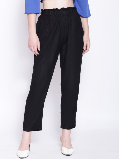 

Oxolloxo Women Black High-Rise Trousers