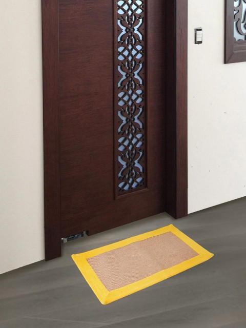

SCENTRA HOME Yellow & Beige Self-design Anti-Skid Doormat