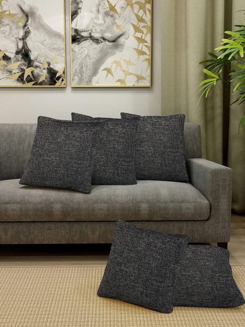 

KLOTTHE Black Set of 5 Square Cushion Covers