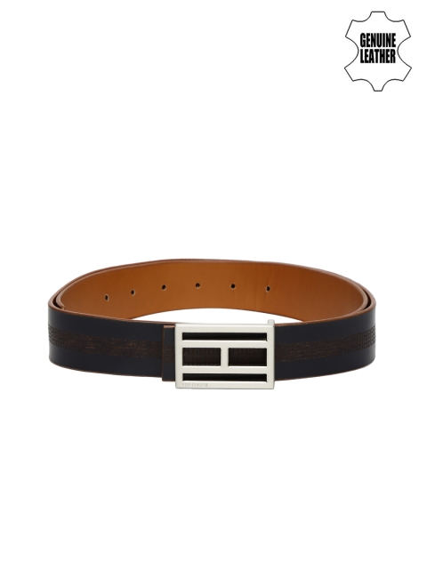 

Tommy Hilfiger Men Navy & Tan Brown Reversible Leather Belt, Navy blue