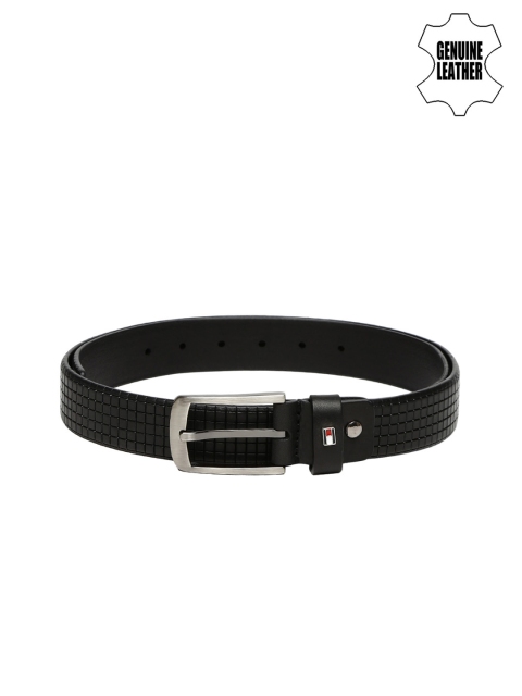 

Tommy Hilfiger Men Black Genuine Leather Textured Belt