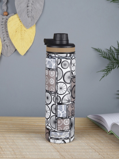 

Servewell White & Brown Printed X Thrill Stainless Steel Vacuum Bottle 700 ML