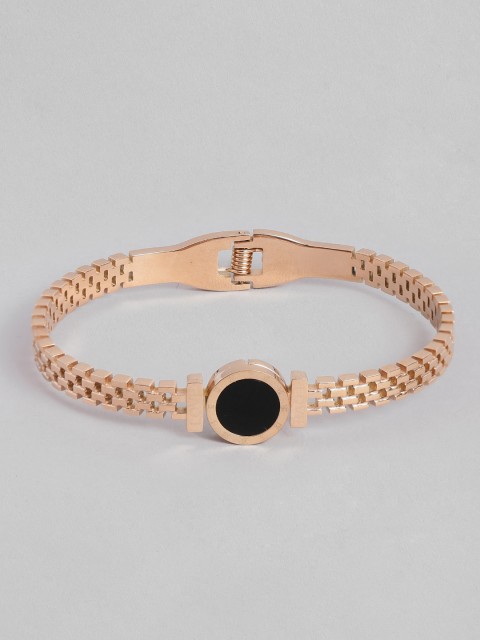 

MIDASKART Women Gold-Toned & Black Cuff Bracelet