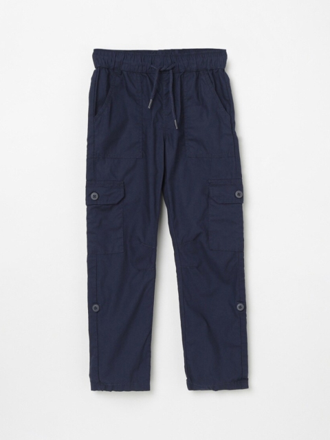 

max Boys Navy-Blue Solid Pure Cotton Lounge Pants