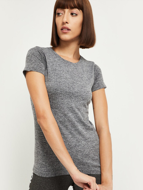 

max Women Grey Melange T-shirt