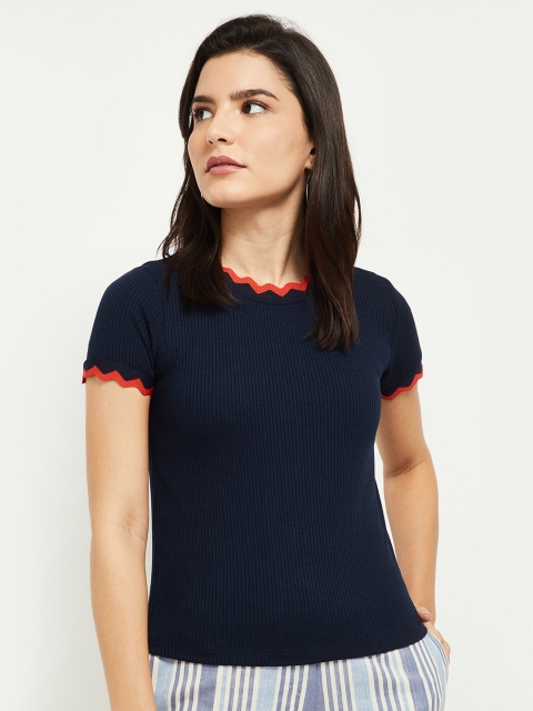 

max Women Blue T-shirt