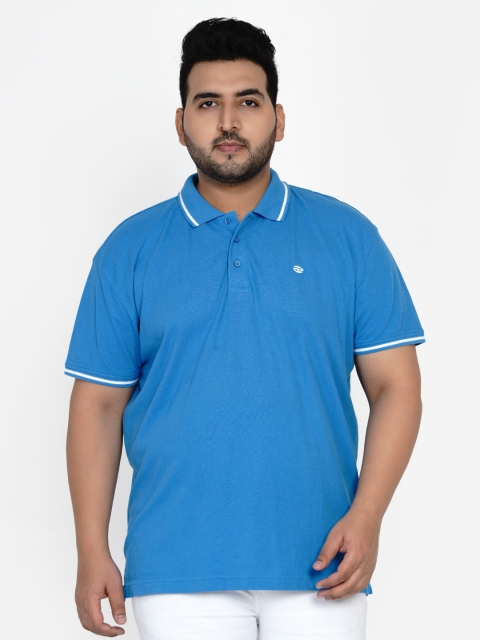 

Santonio Men Blue Polo Collar Pure Cotton T-shirt